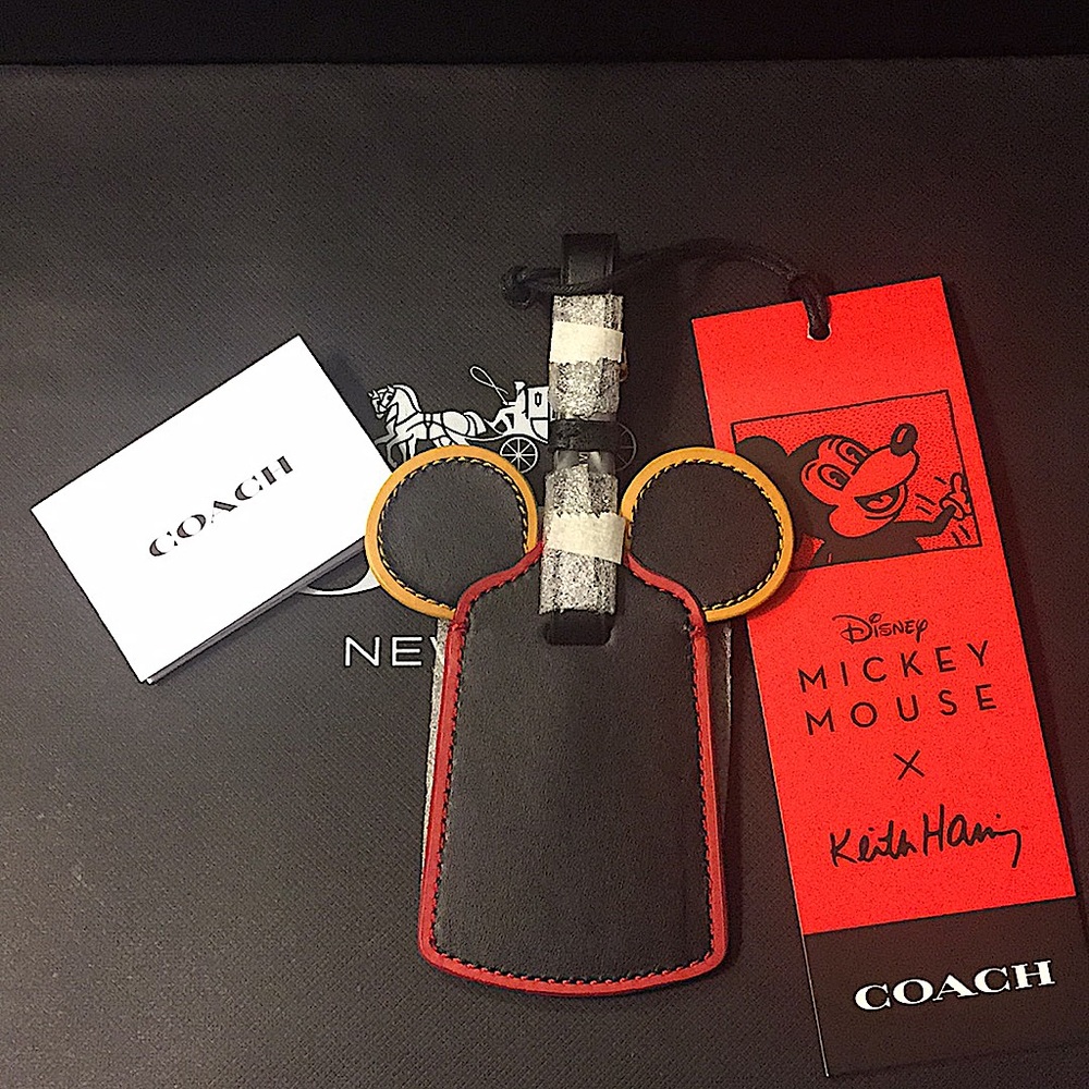 (UNISEX) COACH DISNEY MICKEY MOUSE LUGGAGE TAG NWT